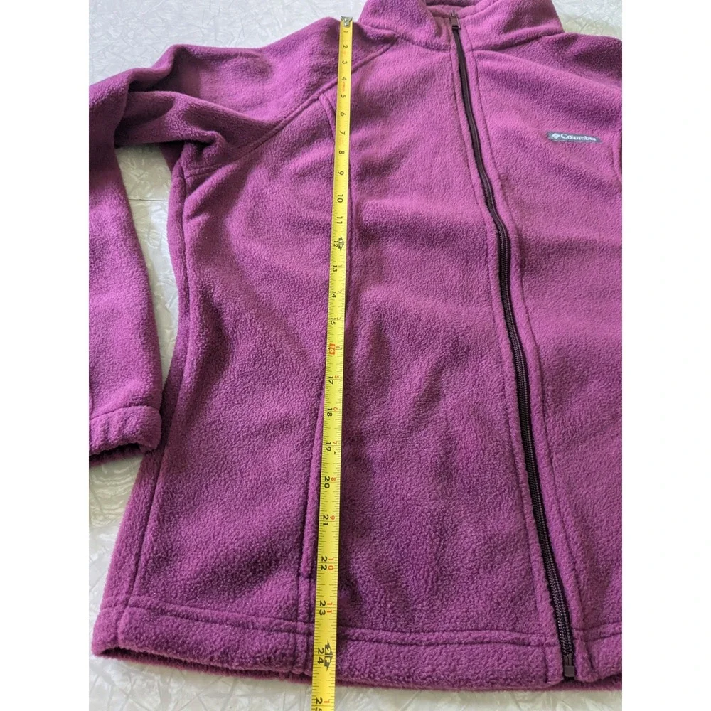 Columbia Full Zip Fleece Jacket Magenta Purple Womens Large Cozy